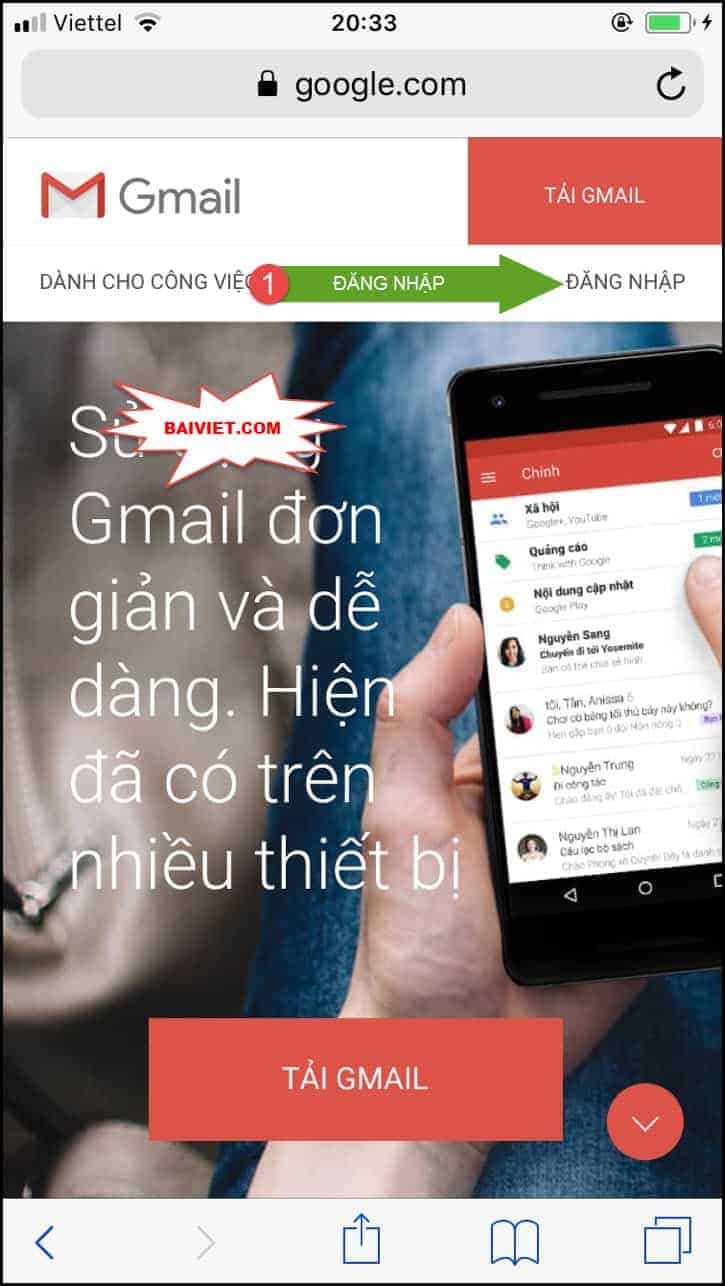Gmail dang nhap tren dien thoai - Anh 1
