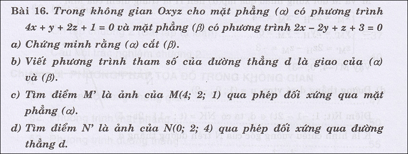 Giai bai 16 Trang 102 SGK Toan Hinh hoc lop 12 - De bai
