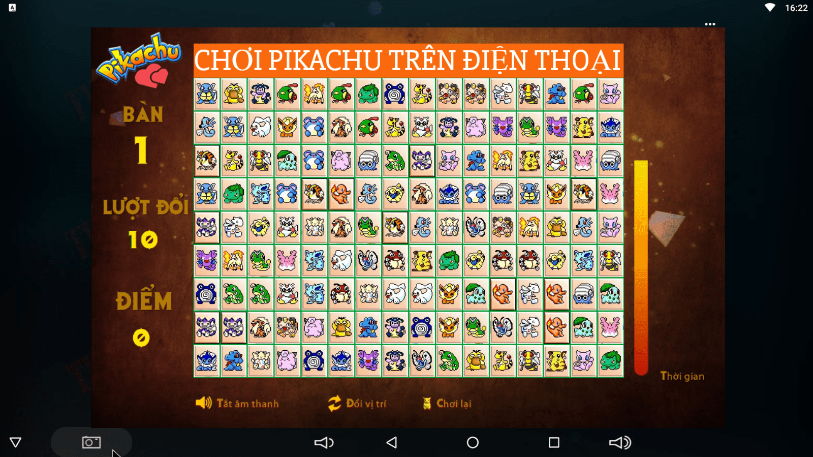 Pikachu game choi tren dien thoai di dong Android - IOS