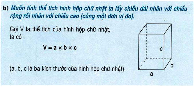 Ly thuyet The tich hinh hop chu nhat Trang 121 SGK Toan lop 5