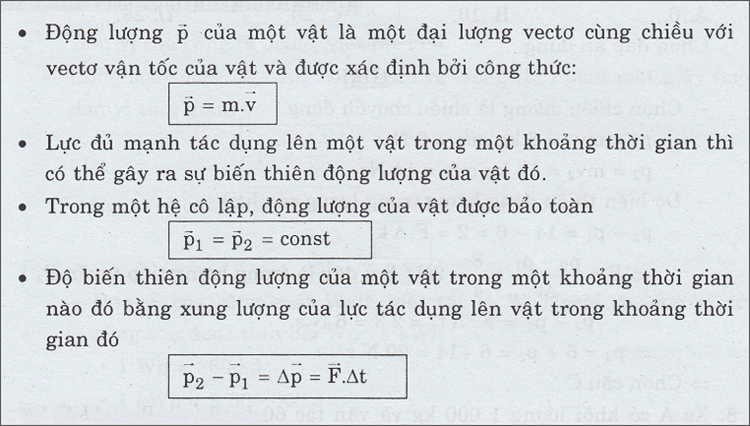 Ly thuyet dong luong. Dinh luat bao toan dong luong SGK vat ly lop 10